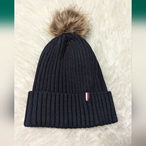 Tommy Hilfiger Black Ribbed Knit Beanie